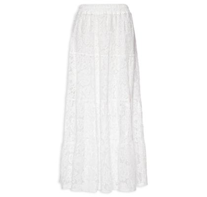 Saia Longa Em Renda - Off White 