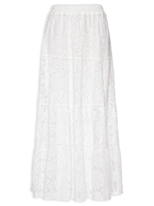 Saia Longa Em Renda - Off White