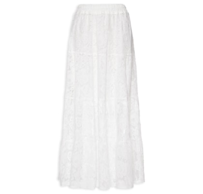 Saia Longa Em Renda - Off White 