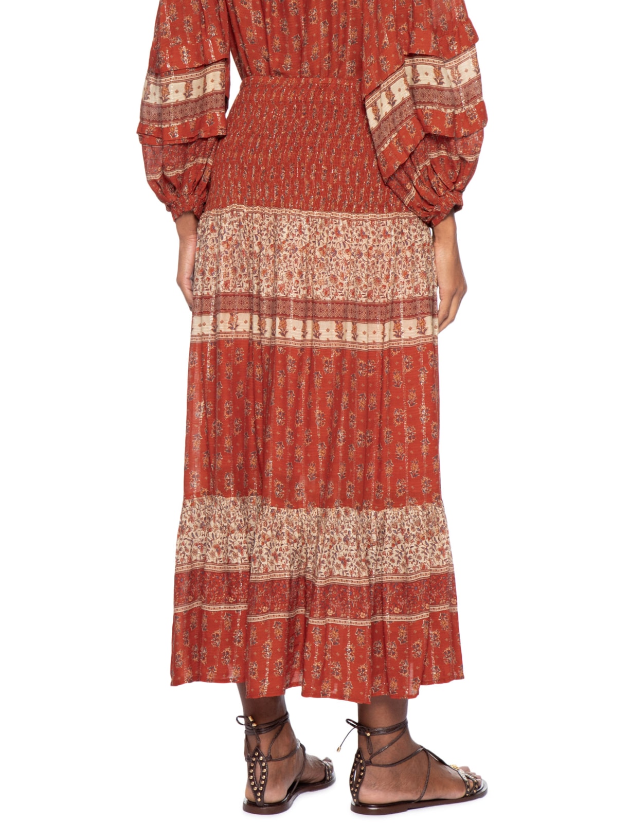 Saia Longa Estampa Chilli Vermelho Maria Filó