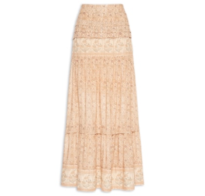 Saia Longa Estampa Florish - Bege