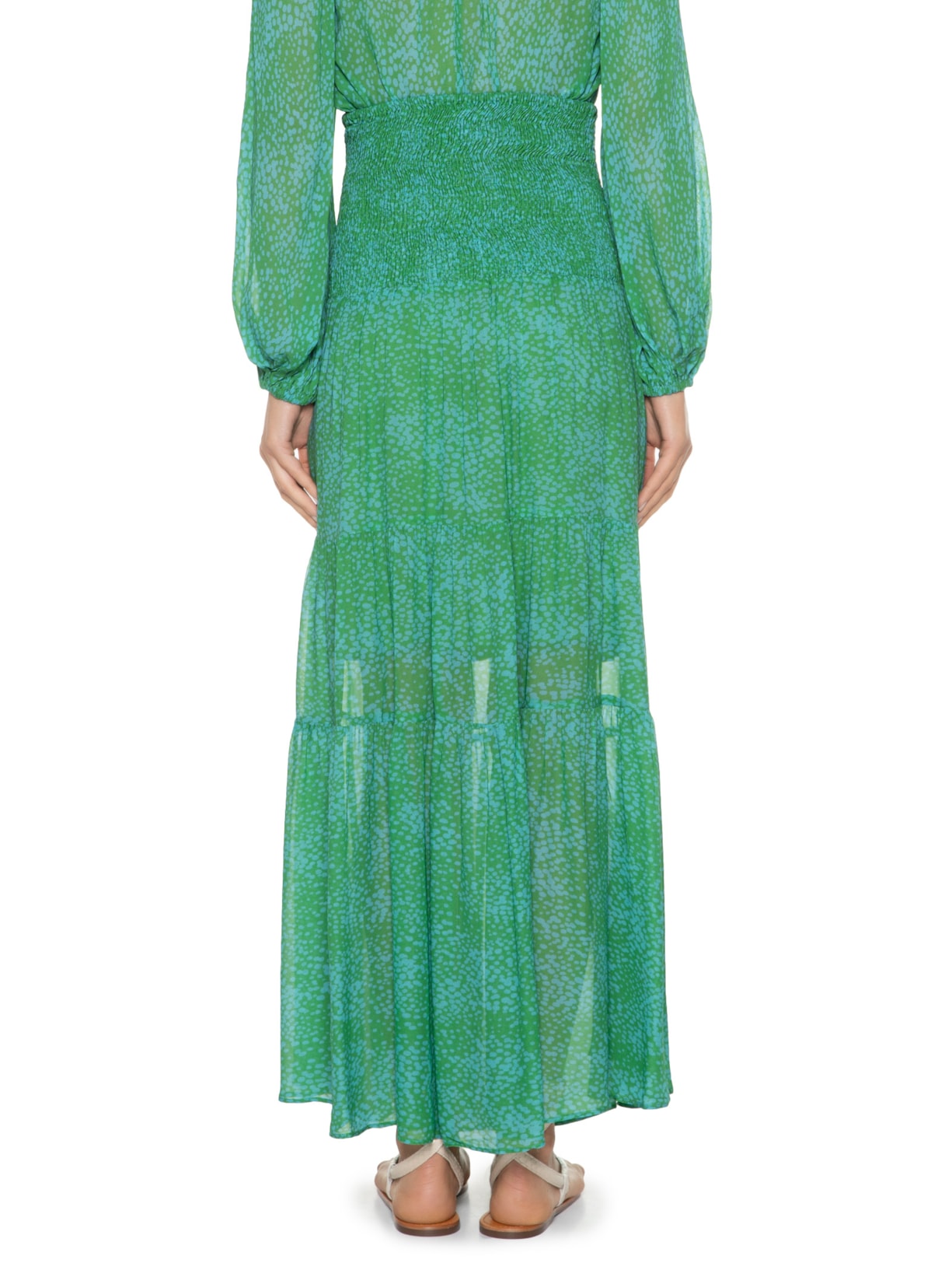 Saia Longa Estampa Sal Verde Maria Filó
