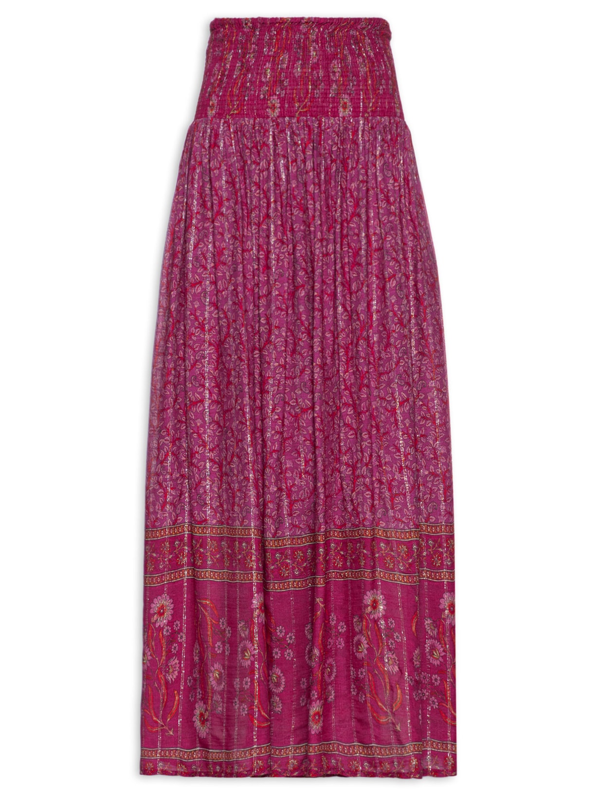 Saia Longa Estampa Selina - Rosa