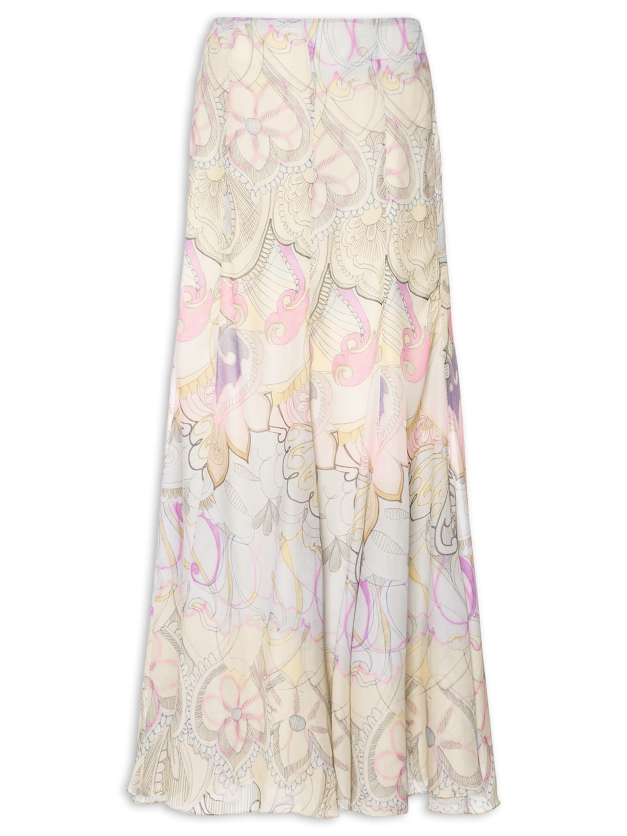 Saia Longa Estampada Loc Bar Paisley Boyd - Rosa