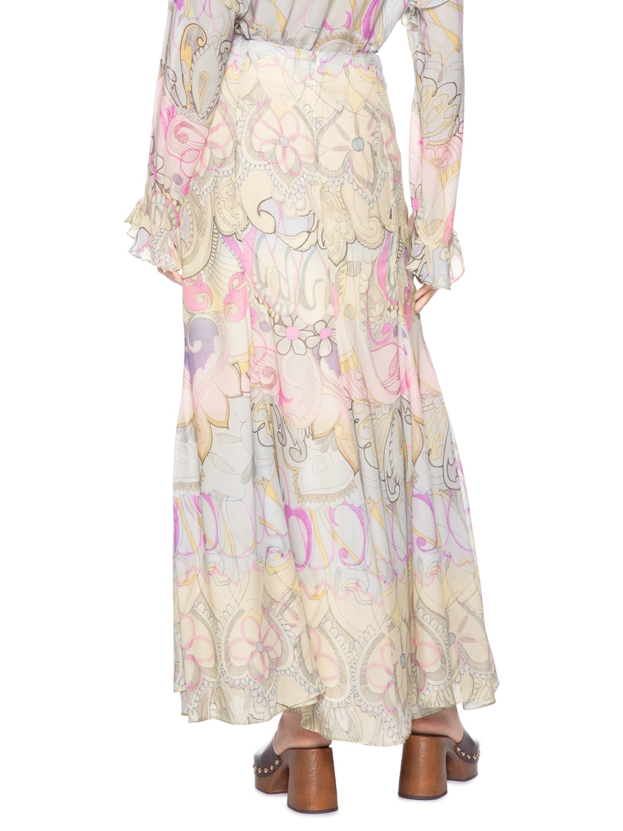 Saia Longa Estampada Loc Bar Paisley Boyd Rosa Animale
