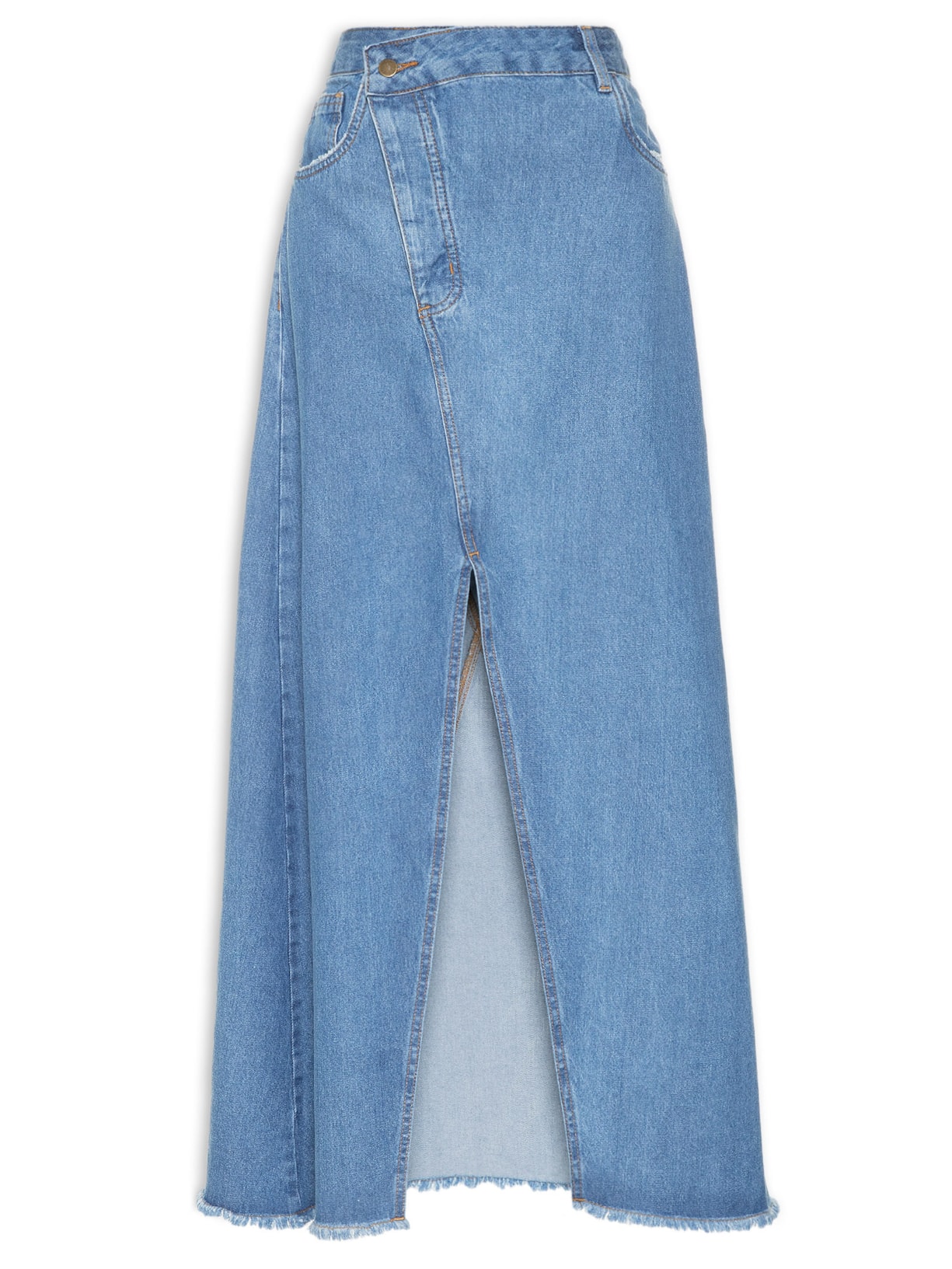 Saia Longa Fenda - Azul