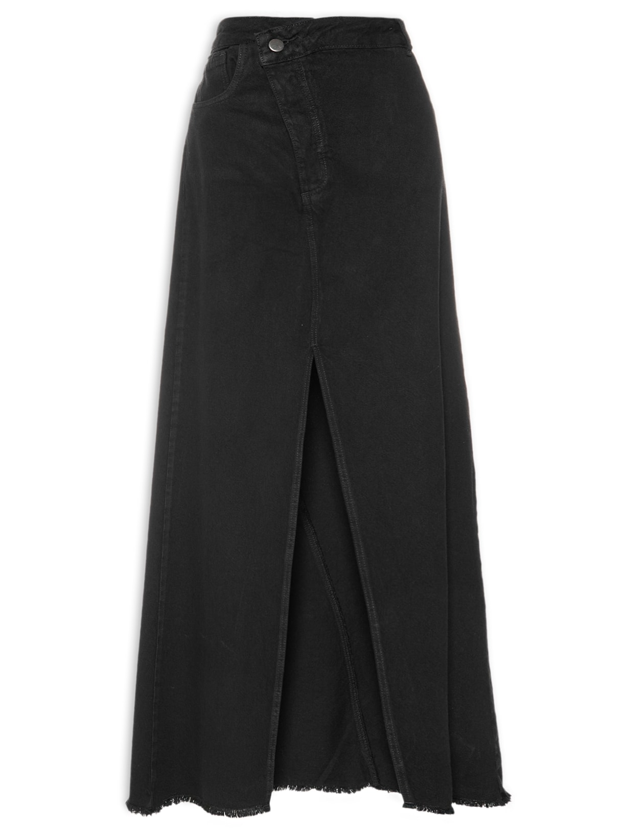 Saia Longa Fenda - Preto