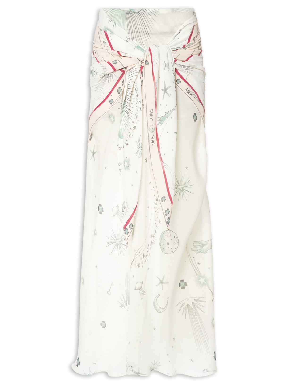 Saia Longa Fig Aqua Astral - Off White