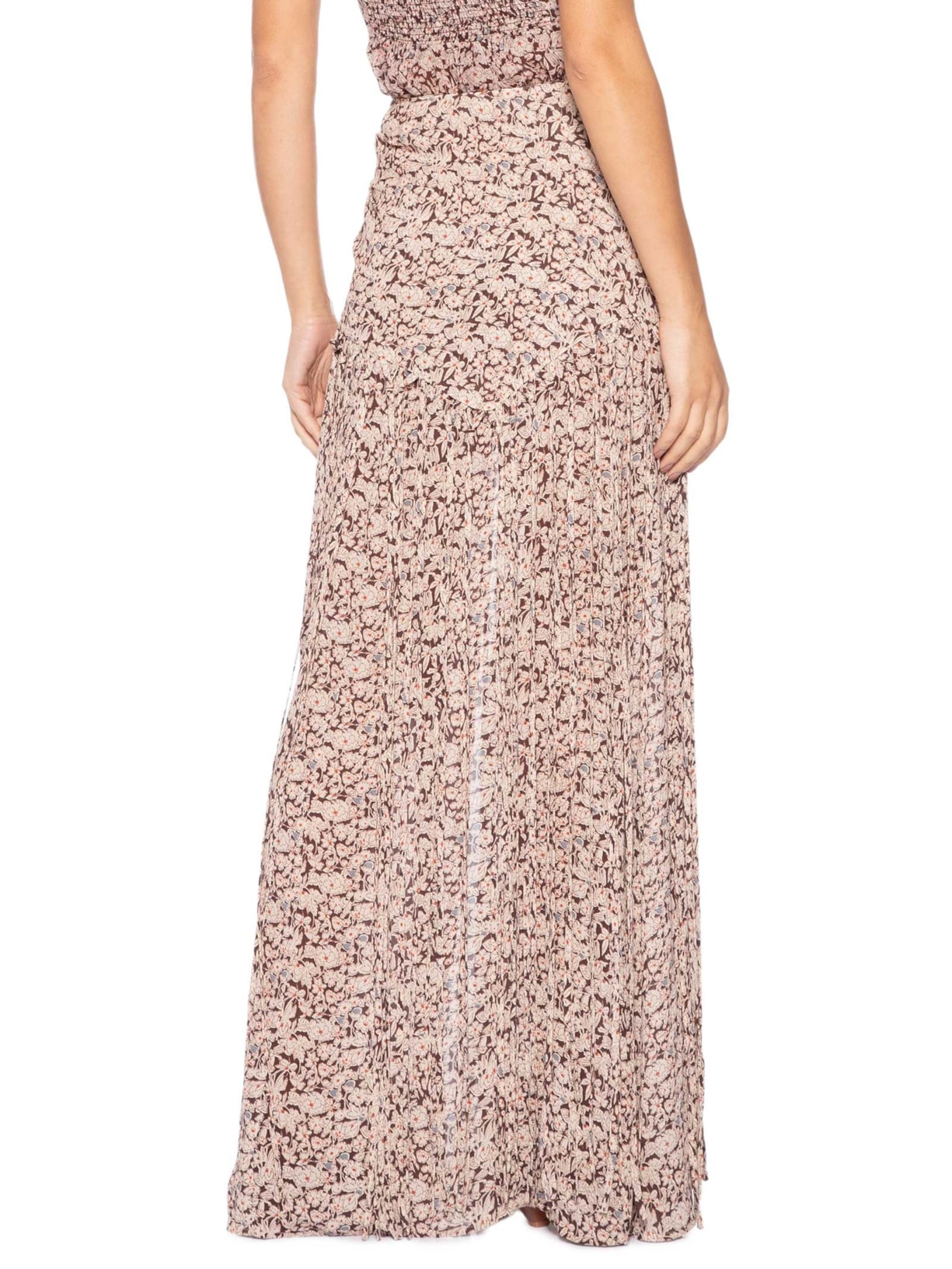 Saia Longa Franjas Marrom Animale