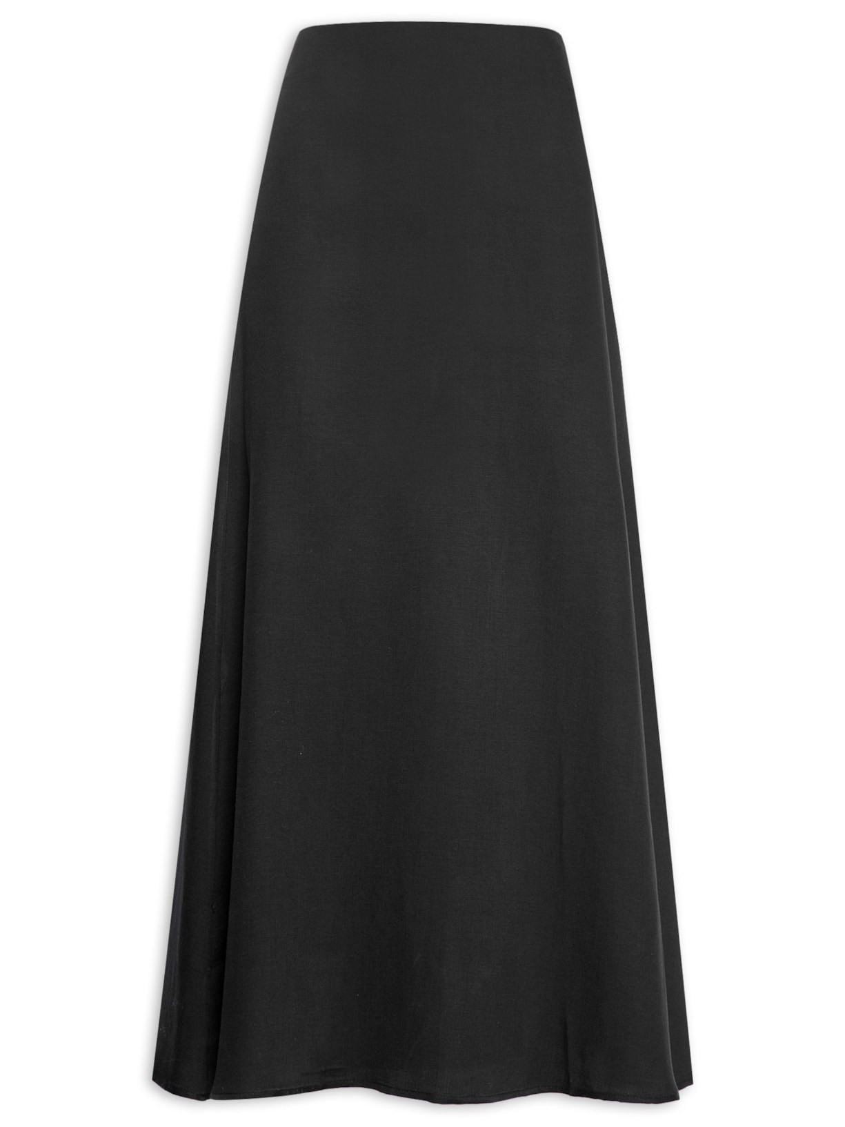 Saia Longa Lisa Evasê - Preto