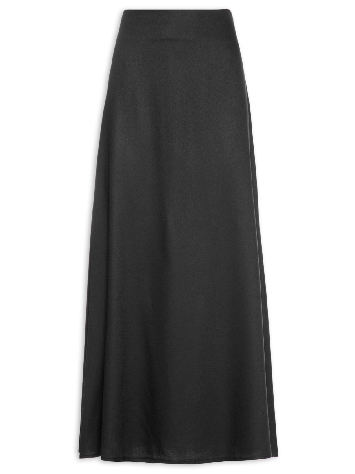 Saia Longa Lisa Evasê - Preto