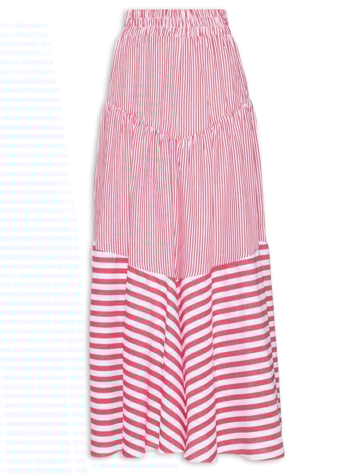 Saia Longa Listrada - Vermelho