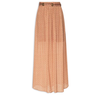 Saia Longa Metais Estampa Lumine - Rosa