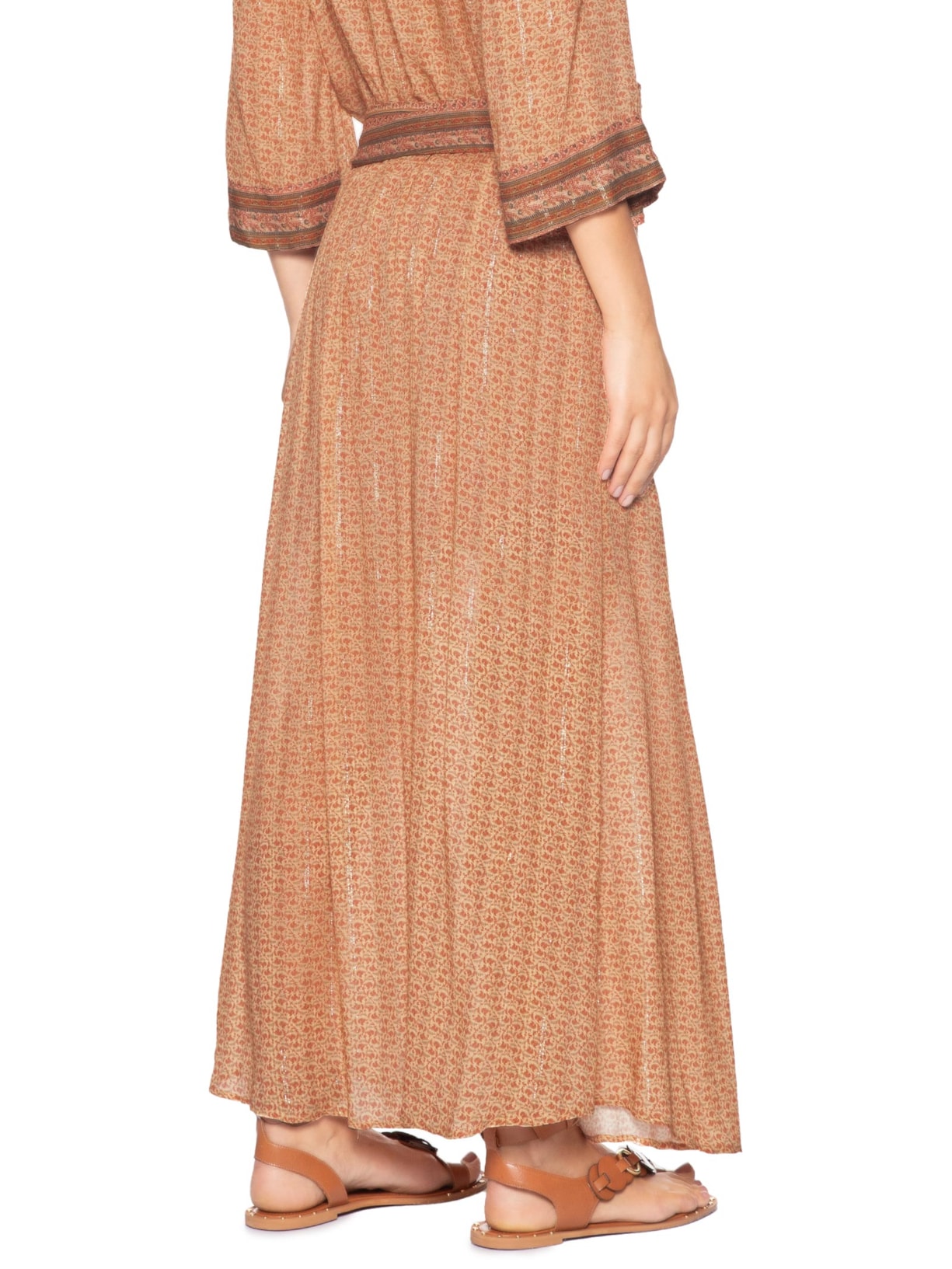 Saia Longa Metais Estampa Lumine Rosa Maria Filó