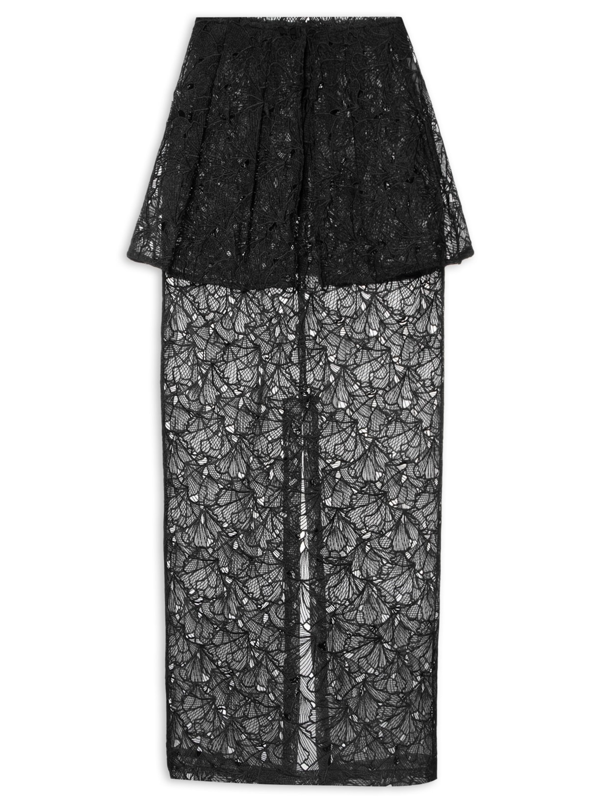 Saia Longa Reta Com Basqui - Preto