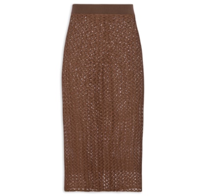 Saia Longa Textura - Marrom