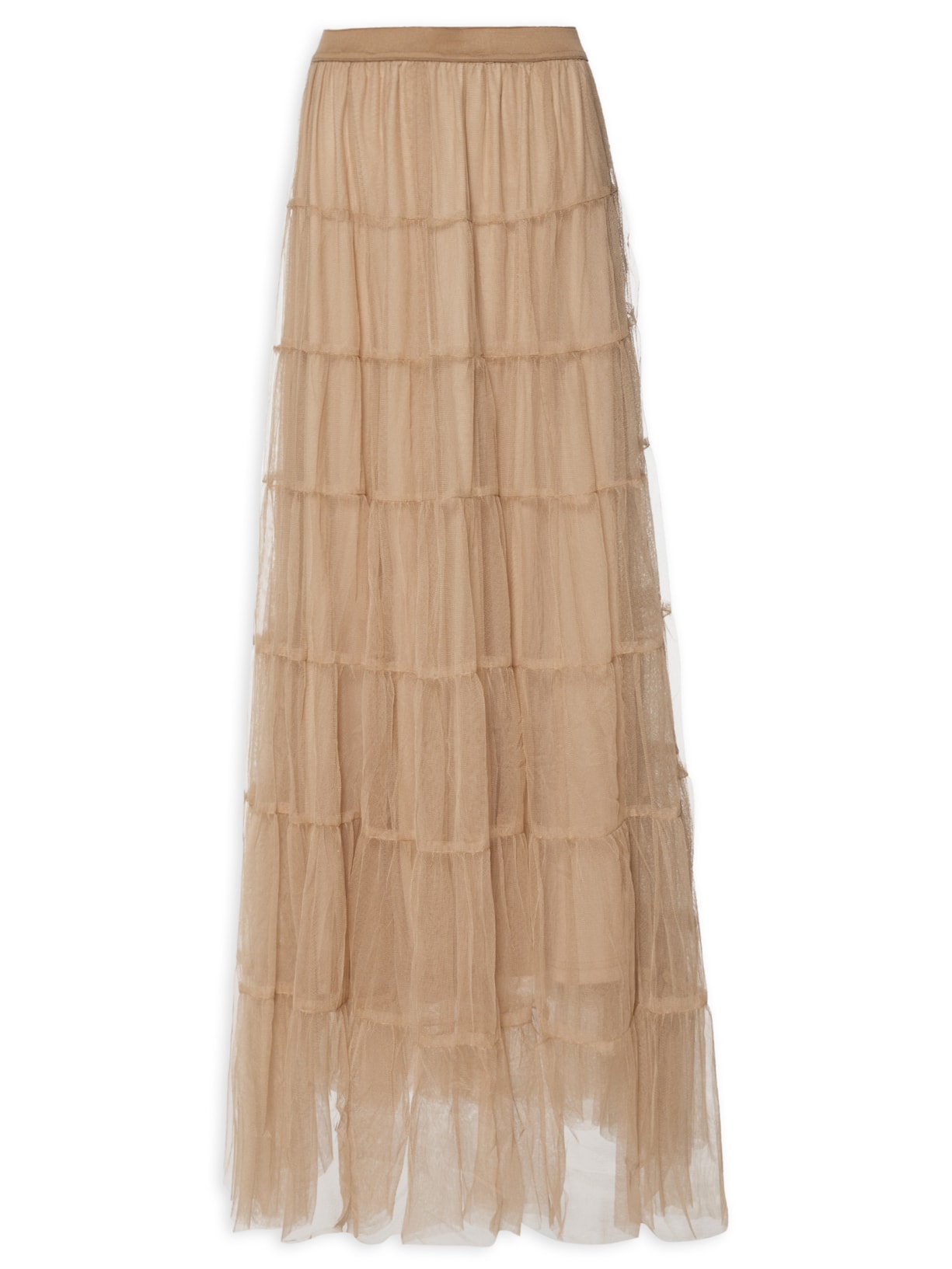 Saia Longa Tule - Bege