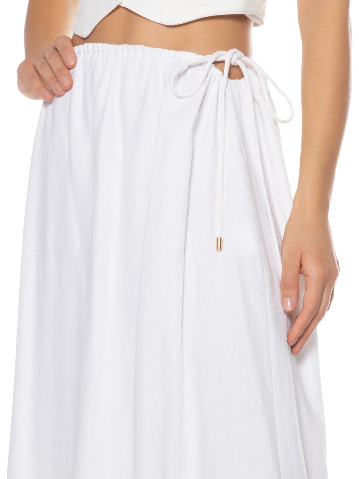 Saia Longuete Cadarço Encapado Branco Dress To