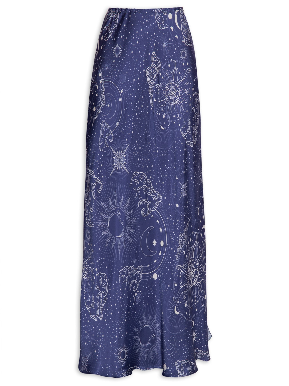 Saia Longuete Estampa Rotas - Azul