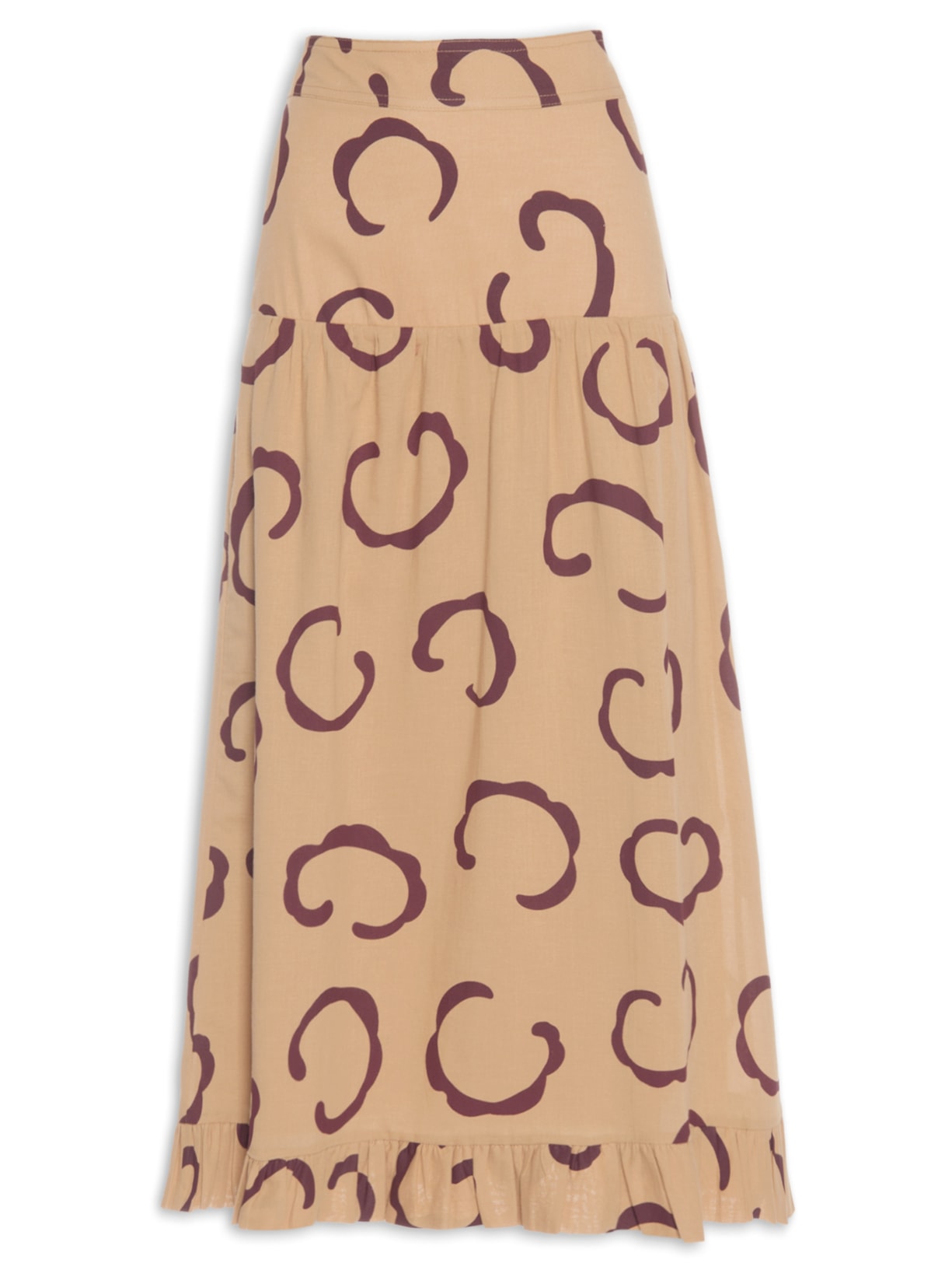 Saia Lulu Estampada - Marrom