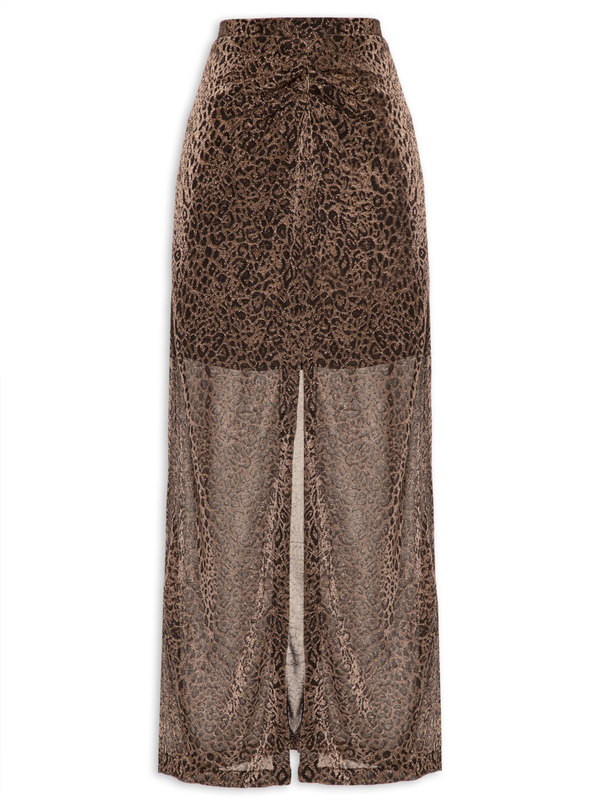 Saia Mari Midi Onça - Animal Print