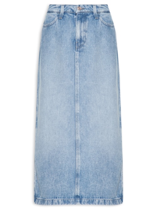 Saia Midi Abyss Whith Side Slit - Azul