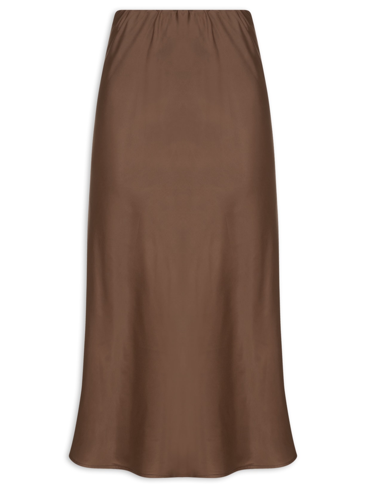 Saia Midi Acetinada Marrom Market 33