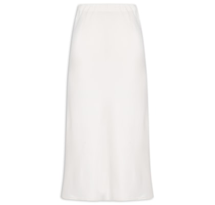Saia Midi Acetinada - Off White