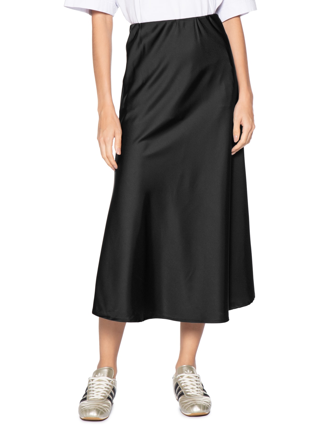 Saia Midi Acetinada Preto Market 33