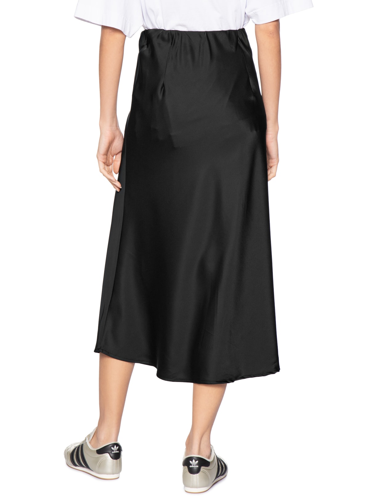 Saia Midi Acetinada Preto Market 33