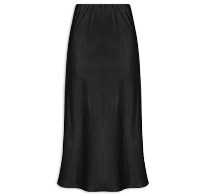 Saia Midi Acetinada - Preto