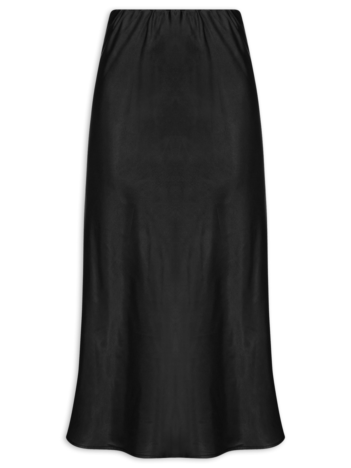 Saia Midi Acetinada - Preto