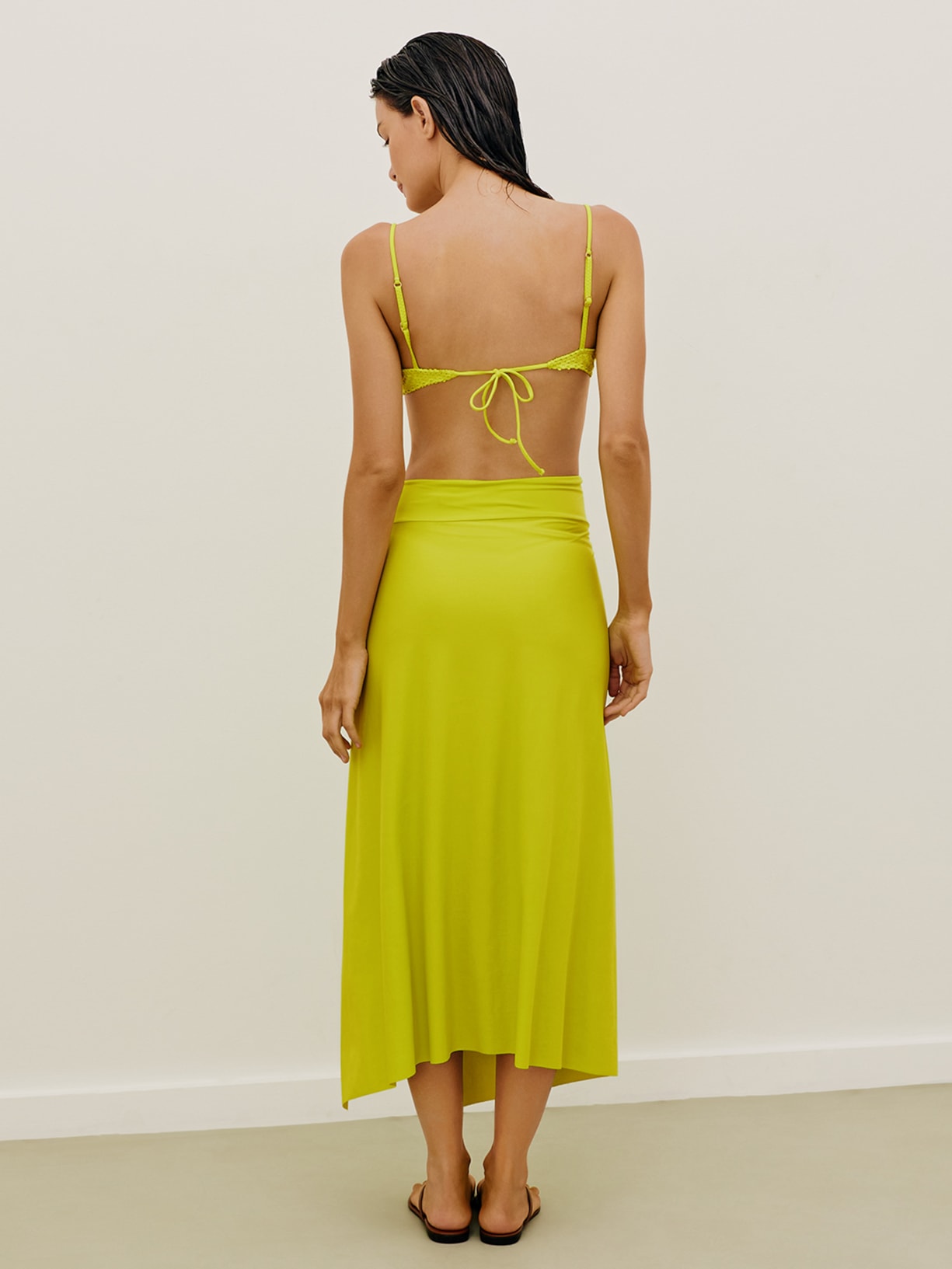 Saia Midi Alana Detalhe Verde Vix