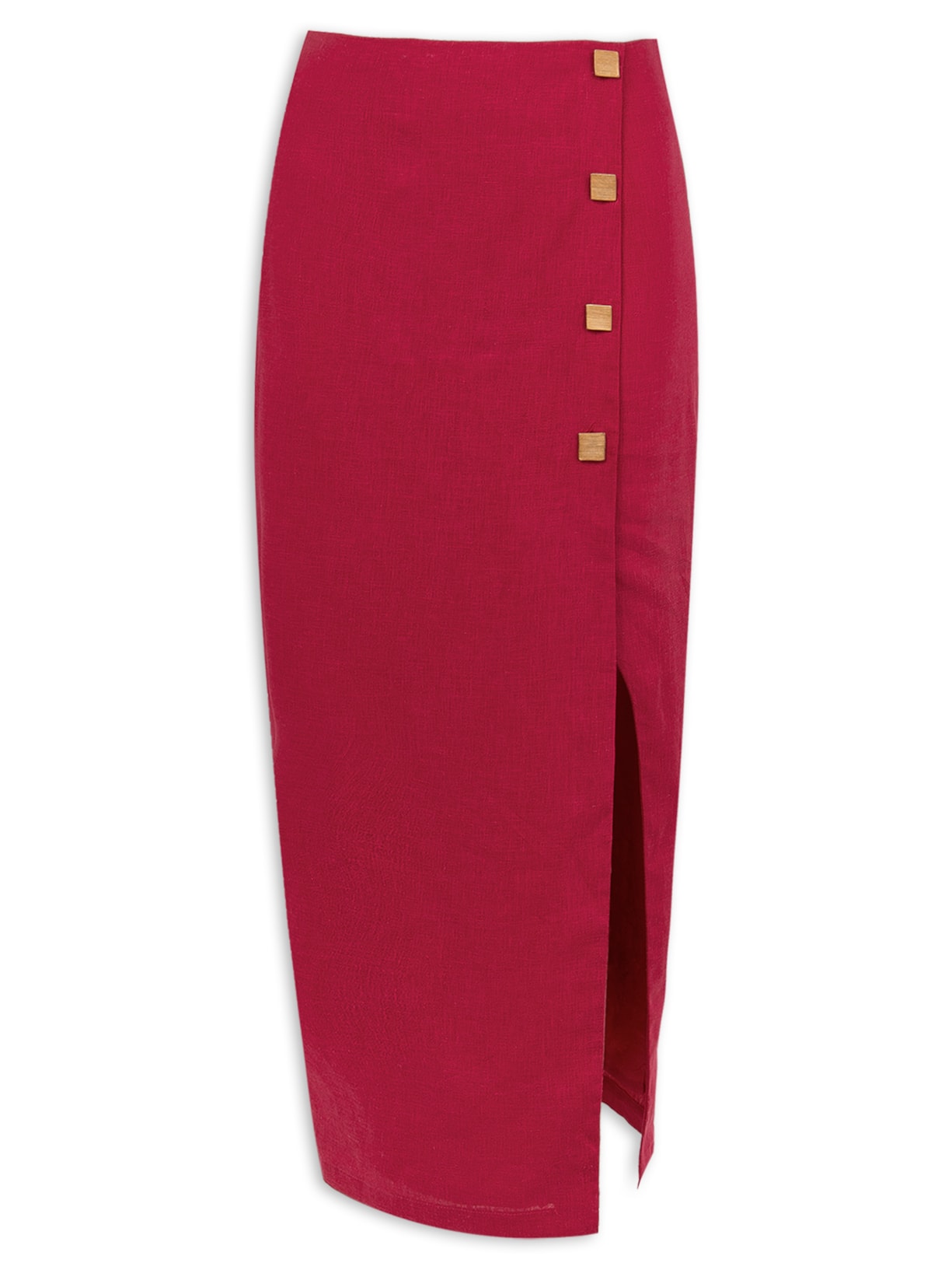 Saia Midi Alessia Detalhe - Vermelho