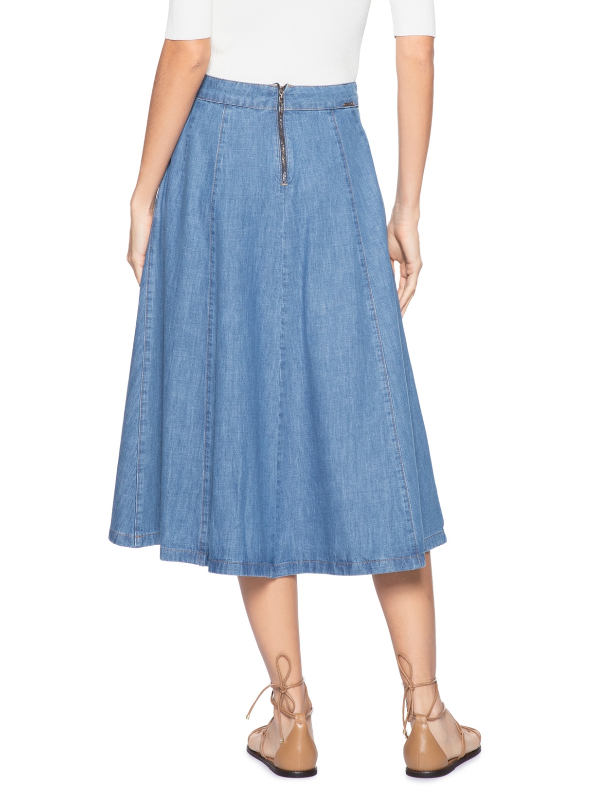 Saia Midi Aline II Azul Le Lis