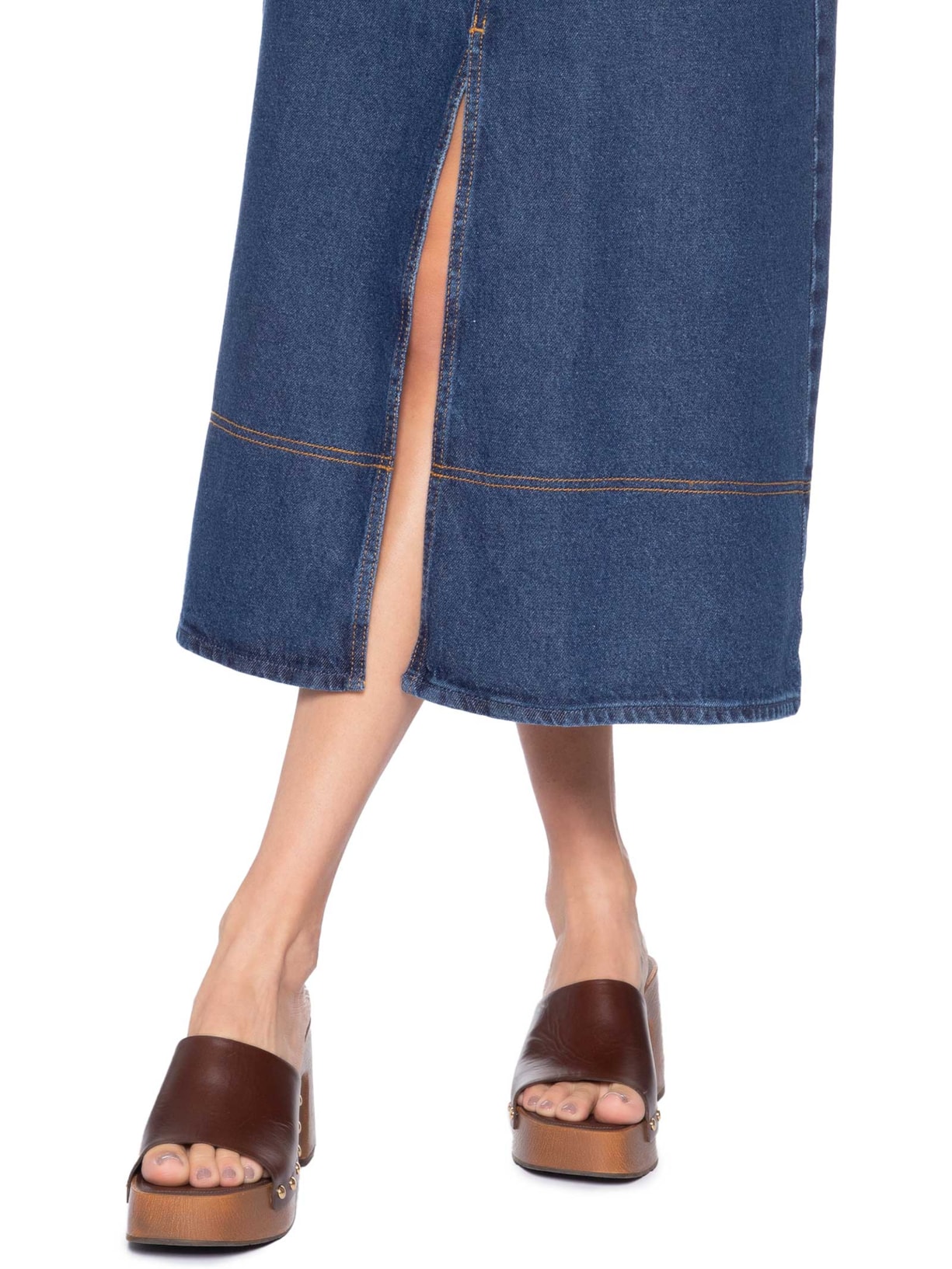 Saia Midi Alma Azul Le Lis