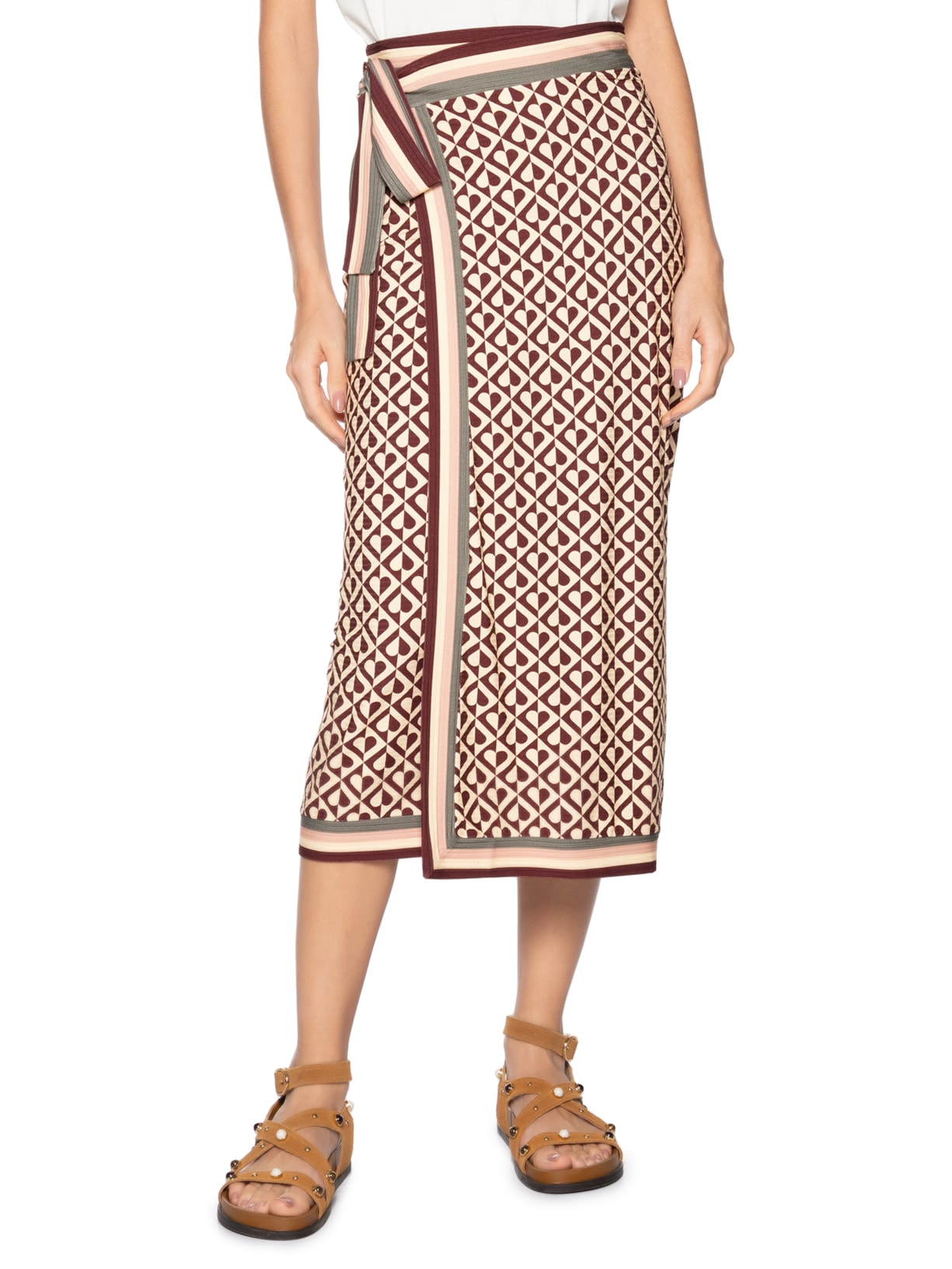 Saia Midi Amore Marrom Farm