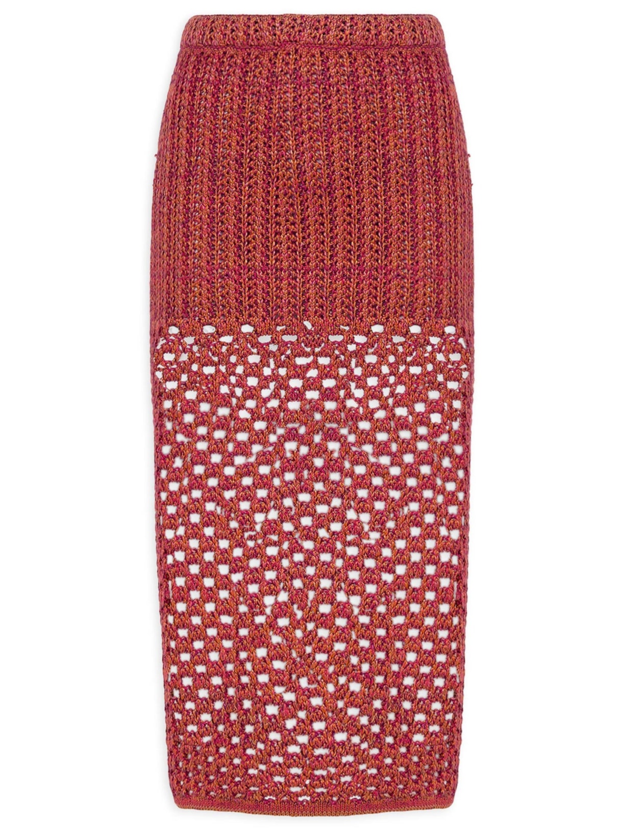 Saia Midi Aria Tricot - Vermelho