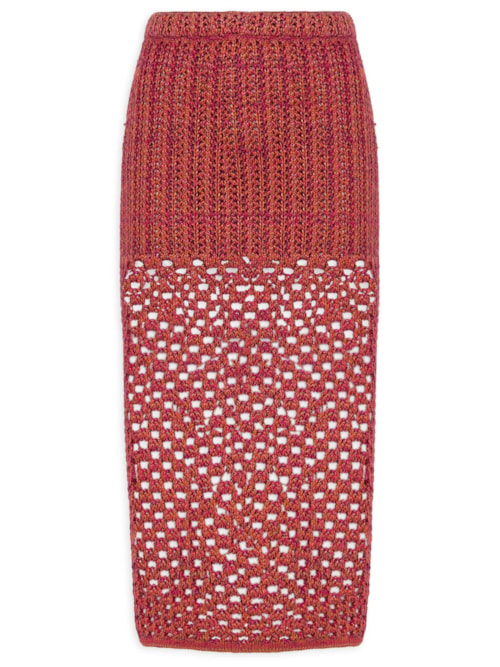 Saia Midi Aria Tricot - Vermelho