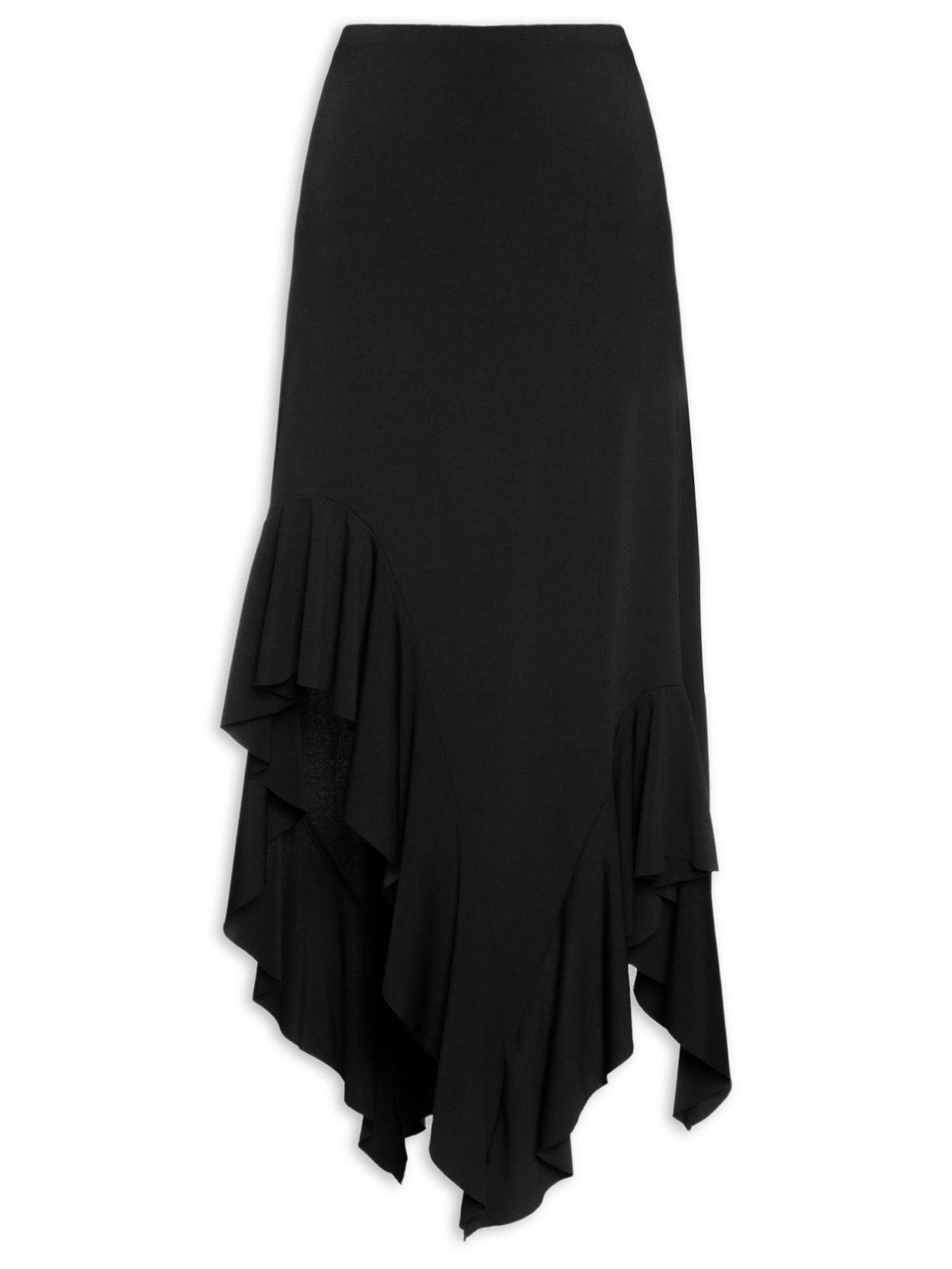 Saia Midi Assimétrica Preto Market 33