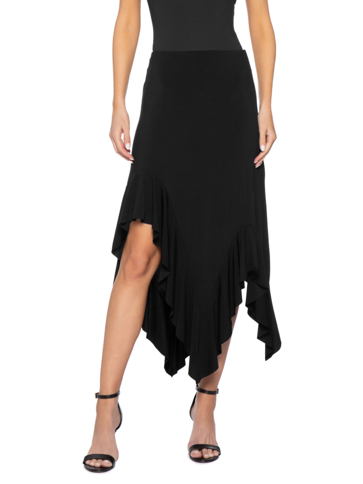 Saia Midi Assimétrica Preto Market 33