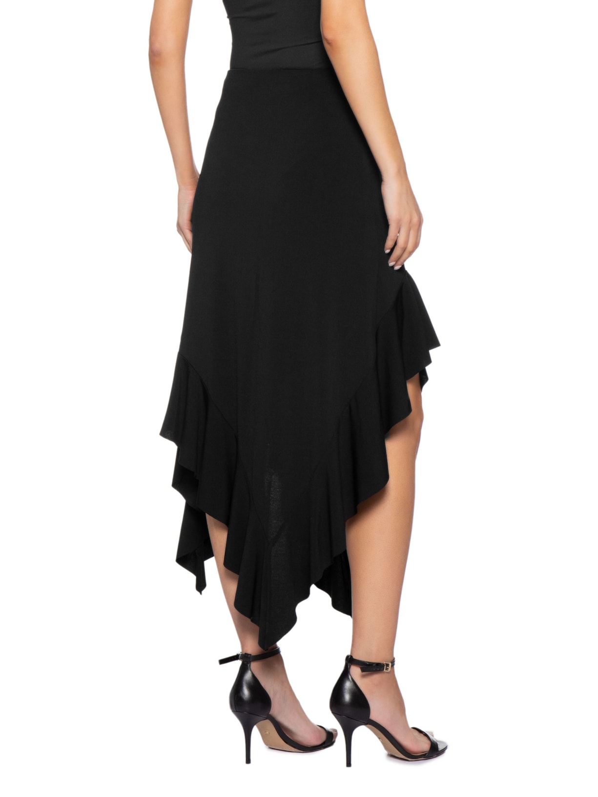 Saia Midi Assimétrica Preto Market 33