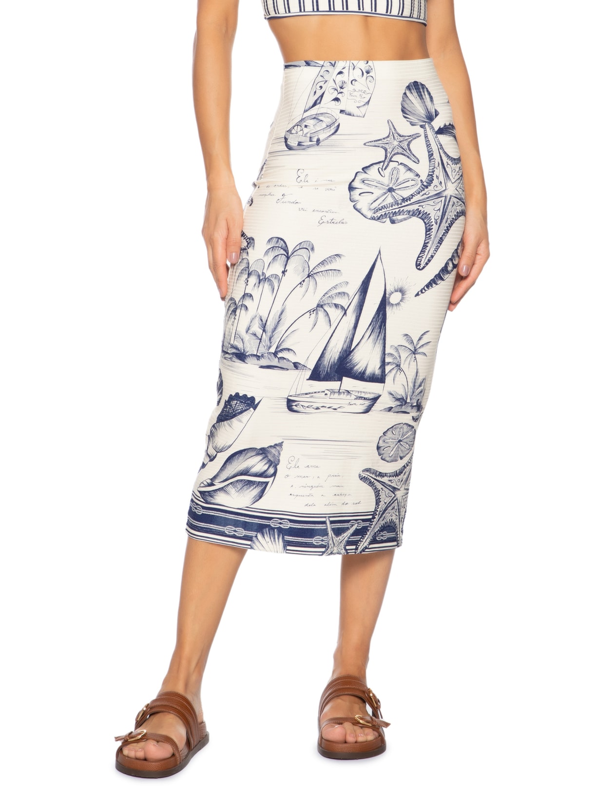 Saia Midi Aventureiro Branco Farm