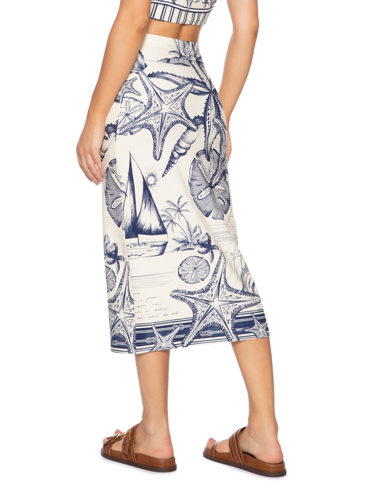 Saia Midi Aventureiro Branco Farm