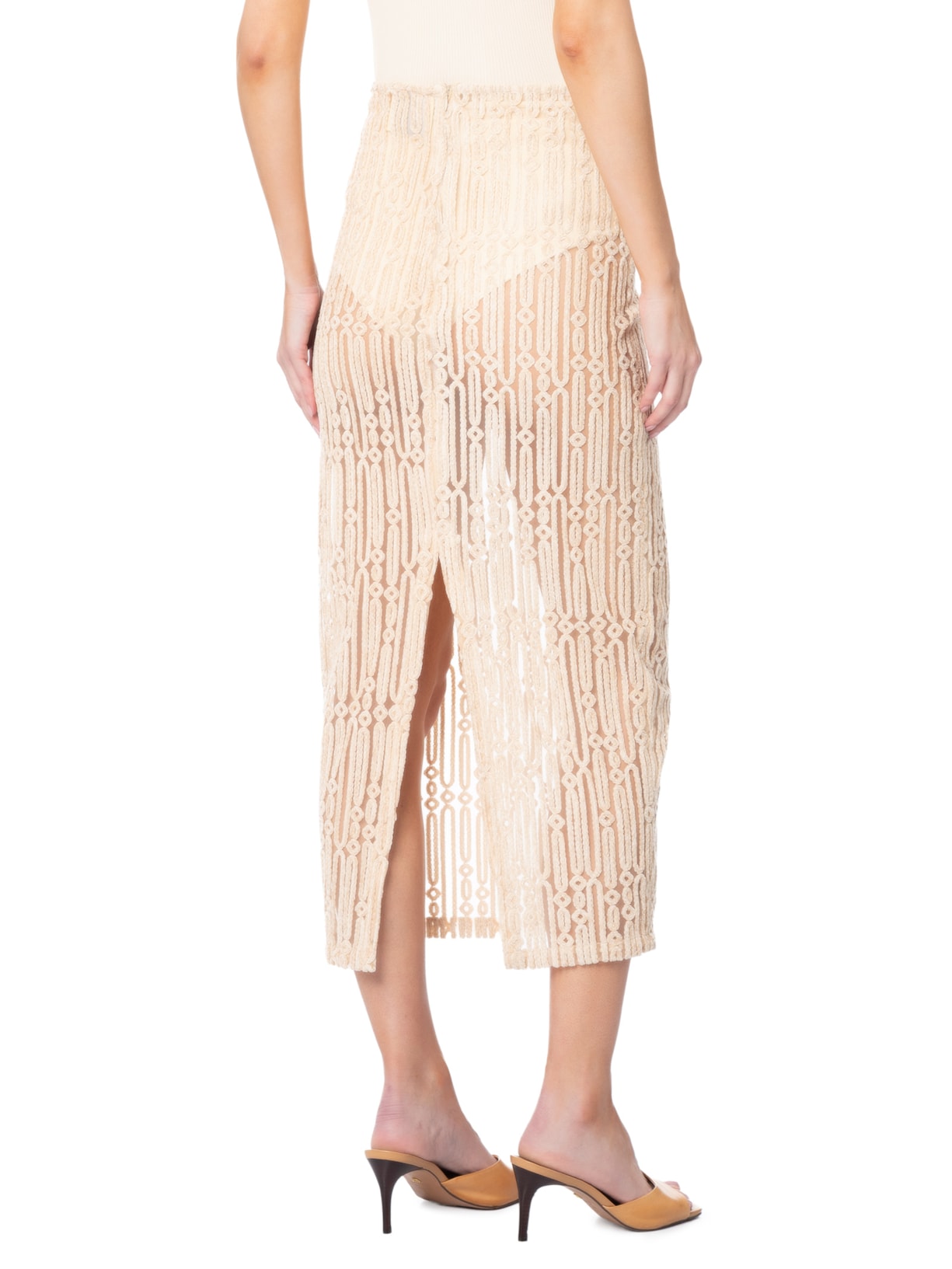Saia Midi Avia Bege Framed