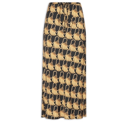 Saia Midi Banana Tassel Mini - Preto