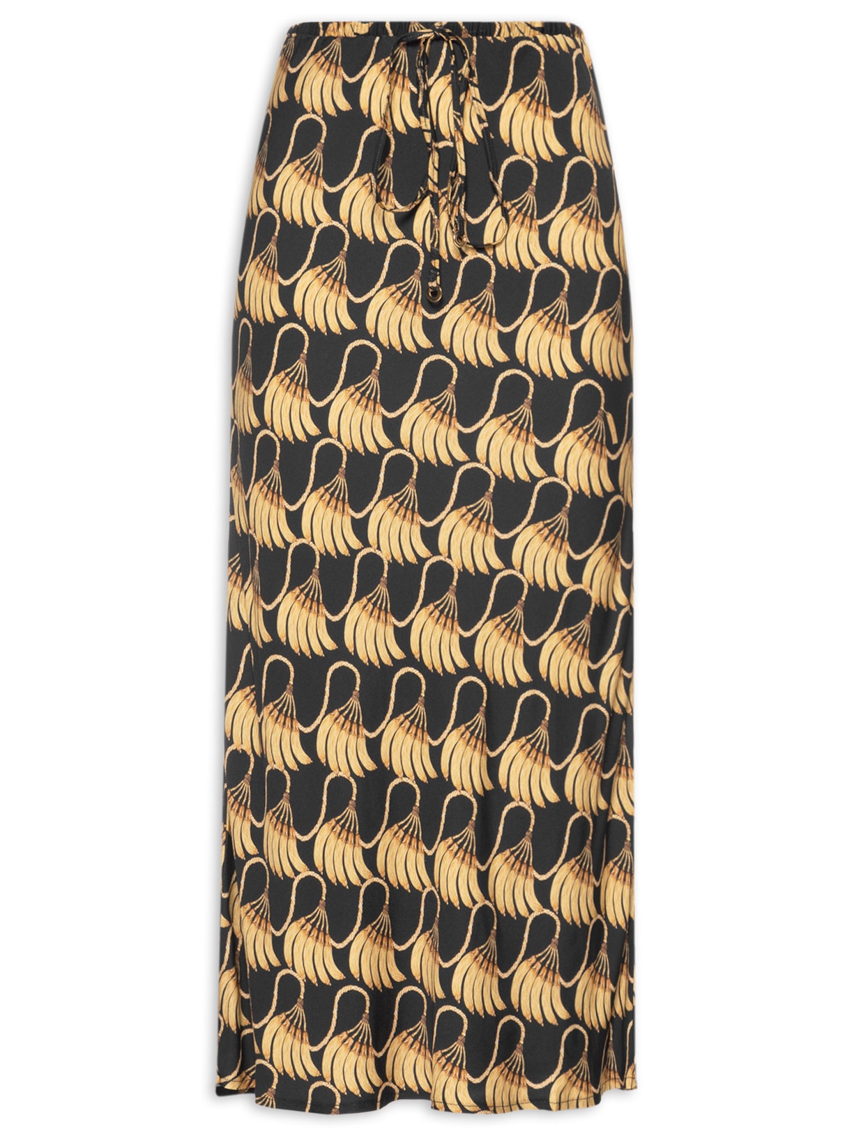 Saia Midi Banana Tassel Mini - Preto