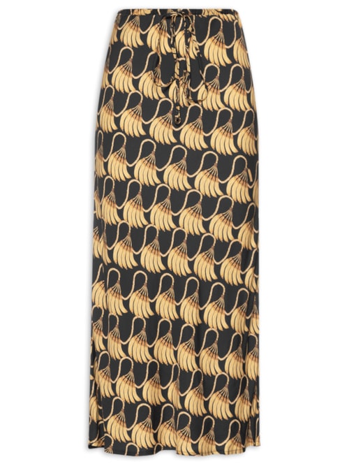 Saia Midi Banana Tassel Mini - Preto