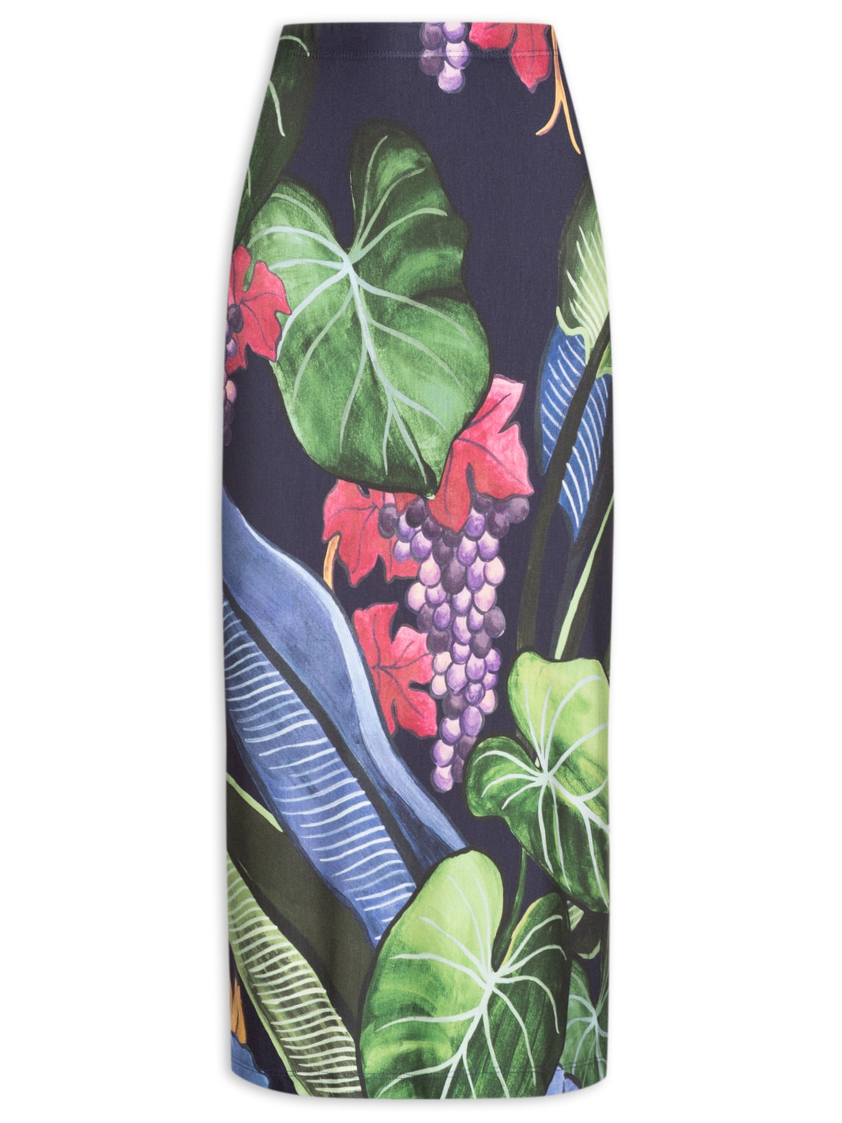 Saia Midi Banana Uva - Azul