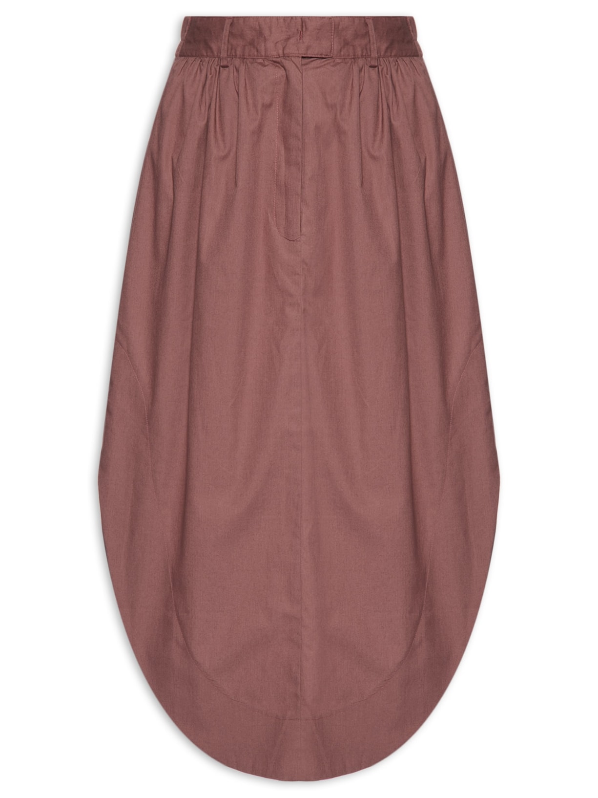 Saia Midi Barra Arredondada – Rosa Animale